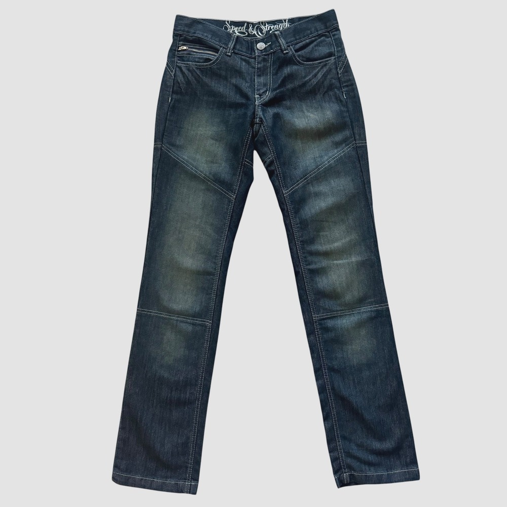 Speed and Strength Womens Kevlar Reinforced Motorcycle Riding Jeans Dark Moto 6